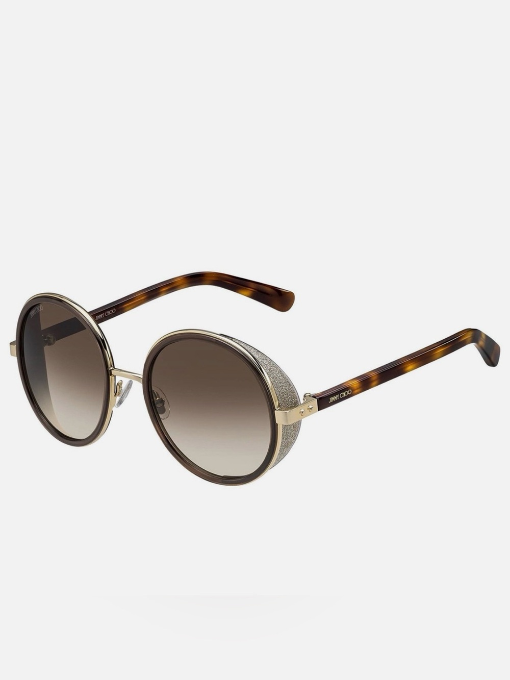 Jimmy Choo Womens' Andie/S Round Sunglasses - Rose Gold/Brown/Brown Gradient
